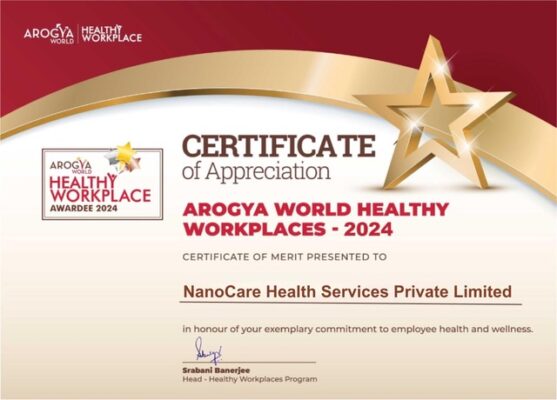 NanoCare Health Services Private Limited Healthy Workplace Award Certificate 2024_BSG (1) (2)