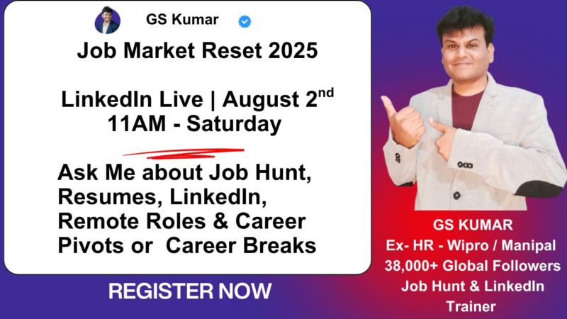 GS KUMAR JOB HUNT ASK ME ANYTHING ABOUT JOB HUNT