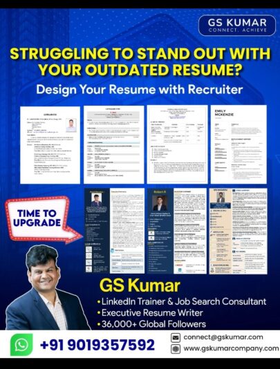 gs kumar leadership resume sample