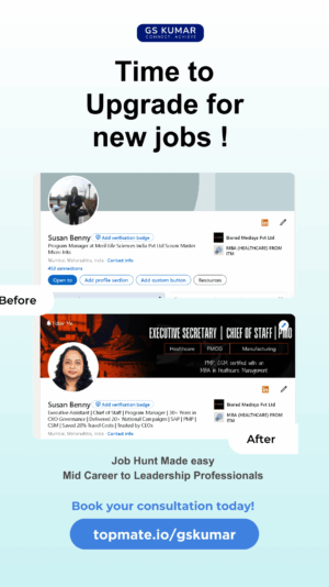 before and after gs kumar linkedin profile writer
