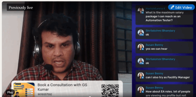 gs kumar linkedin live