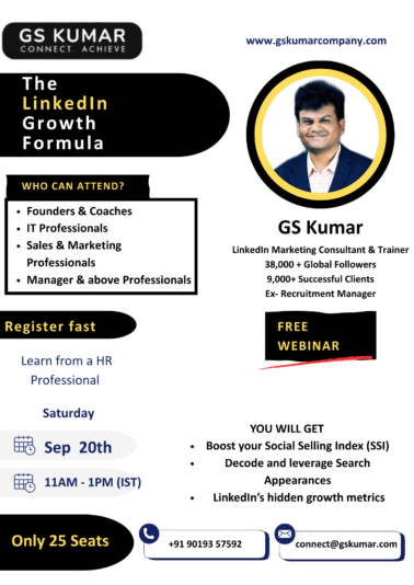 gs kumar linkedin trainer