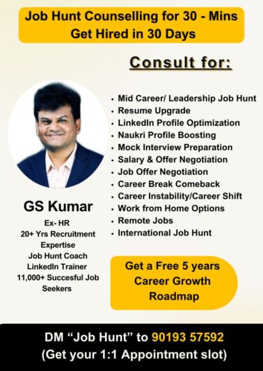 GS KUMAR RESUME WRITER IN BANGALORE