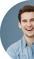 Profile of a smiling man